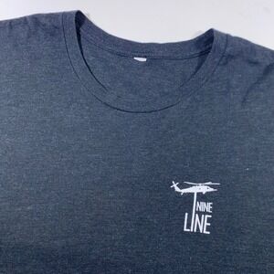 Nine Line Apparel Mens Charcoal Gray Skull Thin Red Line Graphic T-Shirt XL